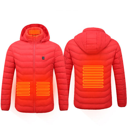 Winter Heated Jacket USB Electric Cotton Coat Zip-up Heater Thermal Clothing Heating Vest UNISEX