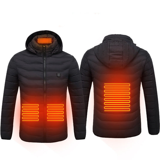 Winter Heated Jacket USB Electric Cotton Coat Zip-up Heater Thermal Clothing Heating Vest UNISEX