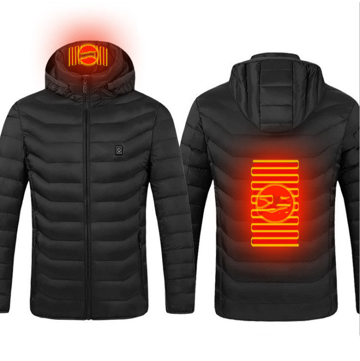 Winter Heated Jacket USB Electric Cotton Coat Zip-up Heater Thermal Clothing Heating Vest UNISEX