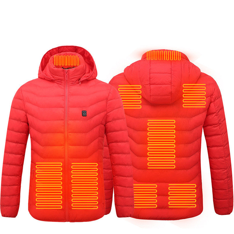Winter Heated Jacket USB Electric Cotton Coat Zip-up Heater Thermal Clothing Heating Vest UNISEX