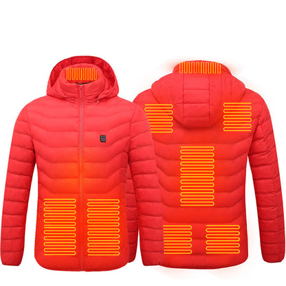 Winter Heated Jacket USB Electric Cotton Coat Zip-up Heater Thermal Clothing Heating Vest UNISEX