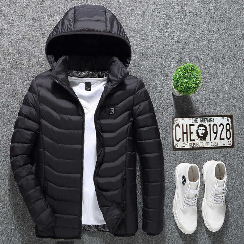 Winter Heated Jacket USB Electric Cotton Coat Zip-up Heater Thermal Clothing Heating Vest UNISEX
