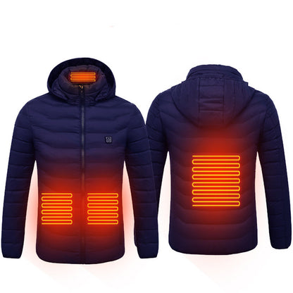 Winter Heated Jacket USB Electric Cotton Coat Zip-up Heater Thermal Clothing Heating Vest UNISEX