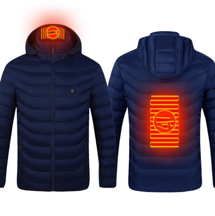 Winter Heated Jacket USB Electric Cotton Coat Zip-up Heater Thermal Clothing Heating Vest UNISEX