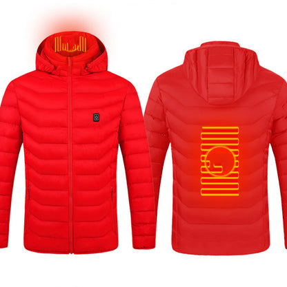 Winter Heated Jacket USB Electric Cotton Coat Zip-up Heater Thermal Clothing Heating Vest UNISEX
