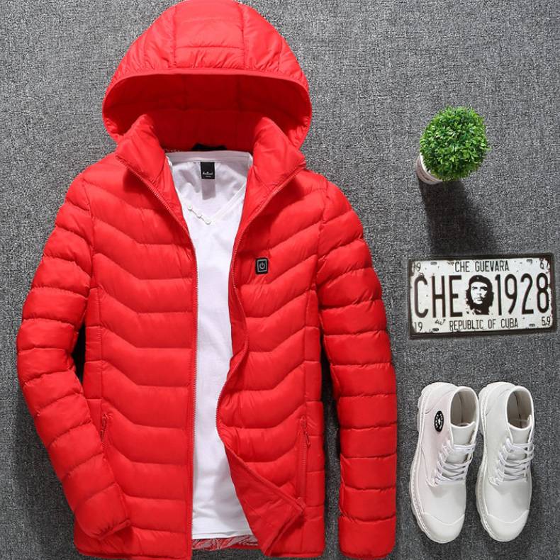 Winter Heated Jacket USB Electric Cotton Coat Zip-up Heater Thermal Clothing Heating Vest UNISEX