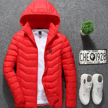 Winter Heated Jacket USB Electric Cotton Coat Zip-up Heater Thermal Clothing Heating Vest UNISEX