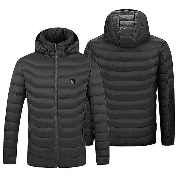 Winter Heated Jacket – USB Rechargeable Smart Thermal Coat with 8 Adjustable Heating Zones for Outdoor Cold Weather