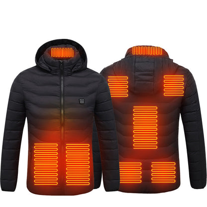 Winter Heated Jacket USB Electric Cotton Coat Zip-up Heater Thermal Clothing Heating Vest UNISEX