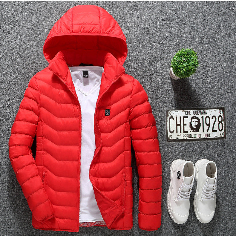 Winter Heated Jacket USB Electric Cotton Coat Zip-up Heater Thermal Clothing Heating Vest UNISEX
